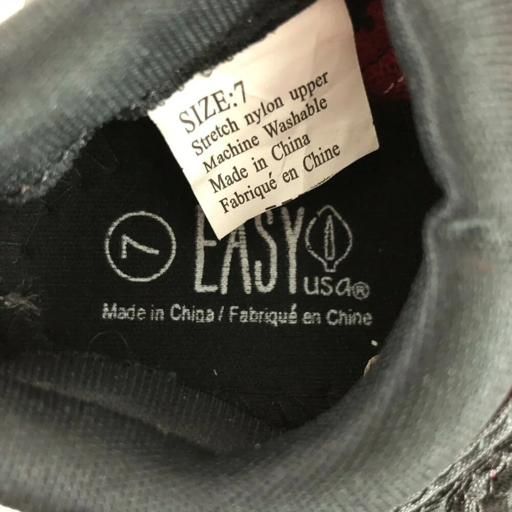 Easy USA Toddler Boys Water Shoes Slip On Mesh Drawstring Black Red Size 7